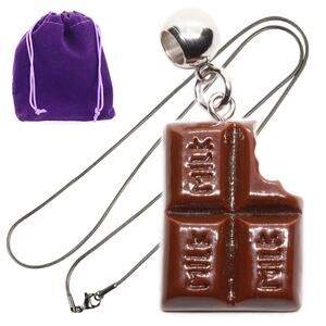 Milk Bar Bite Pendant Necklace Chocolate Dark Chocolate Chocolate Candy Gift